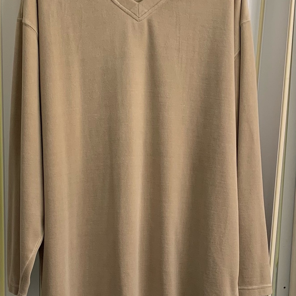 Colours by Alexander Julian Men's Velour V-Neck Pullover - Beige